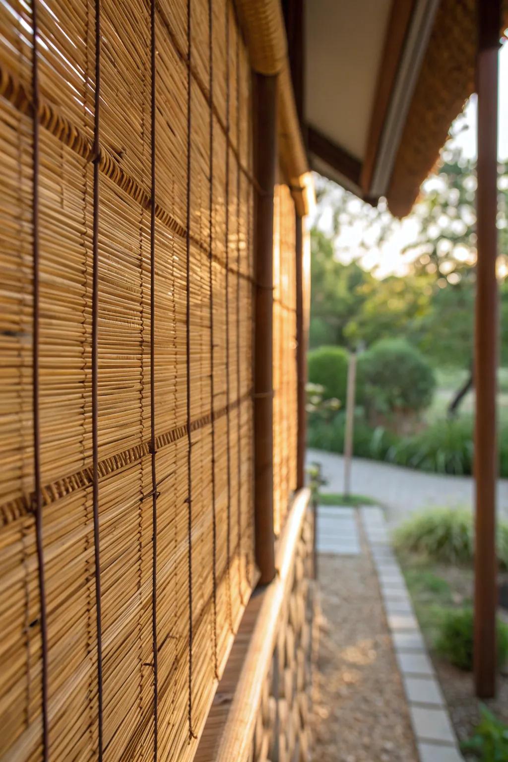 Embrace serenity with the rustic charm of natural reed screens.
