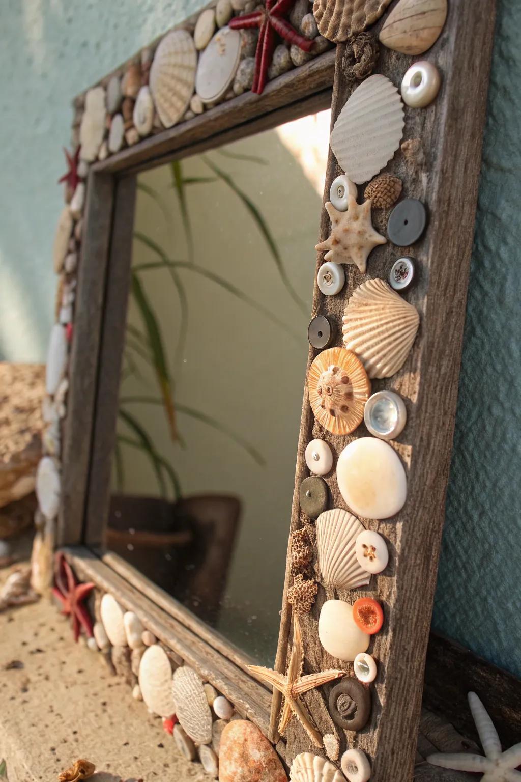 Reflect your style with a mirror crafted from the sea's treasures.