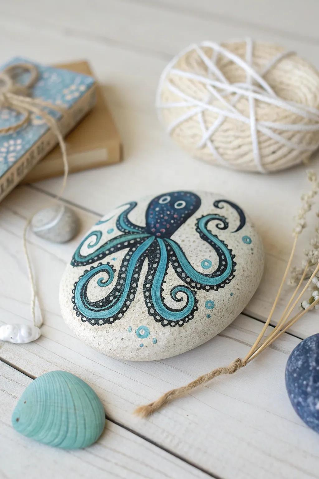 Dive into serenity with this ocean-inspired kindness rock, where simplicity meets the beauty of the sea.