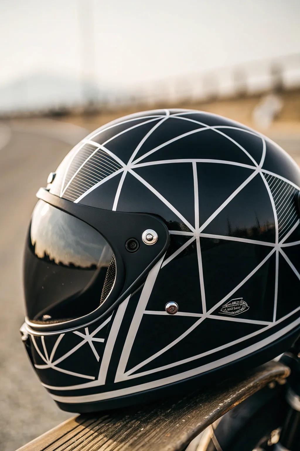 Embrace the elegance of simplicity with a chic monochrome helmet design.