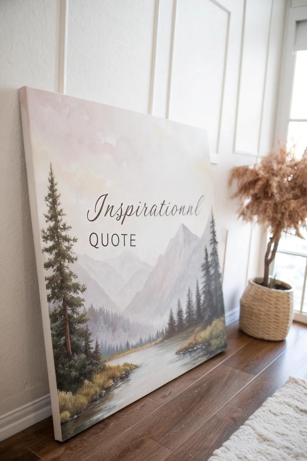 Elevate your space with minimalist mountain art infused with inspirational quotes for daily motivation and reflection.
