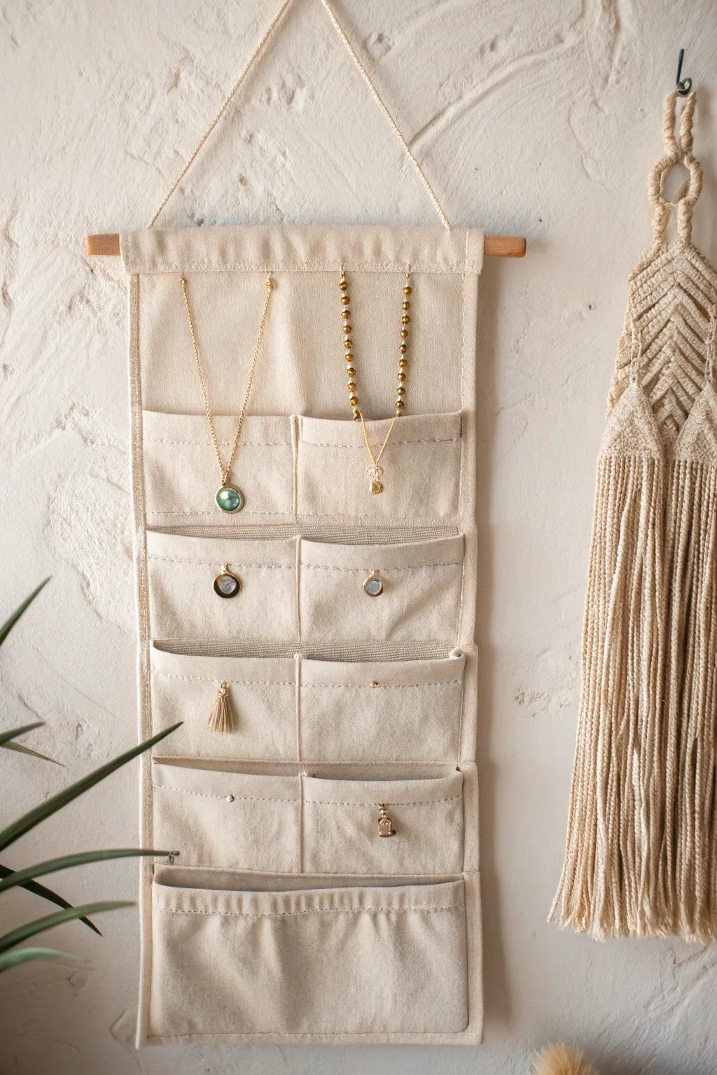 Effortlessly elegant necklace storage: Keep your treasures tangle-free with minimalist charm.