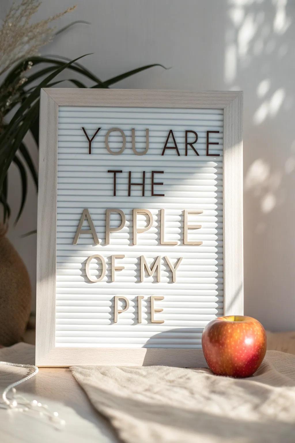 Celebrate November with heartfelt simplicity: 'You are the Apple of My Pie.'