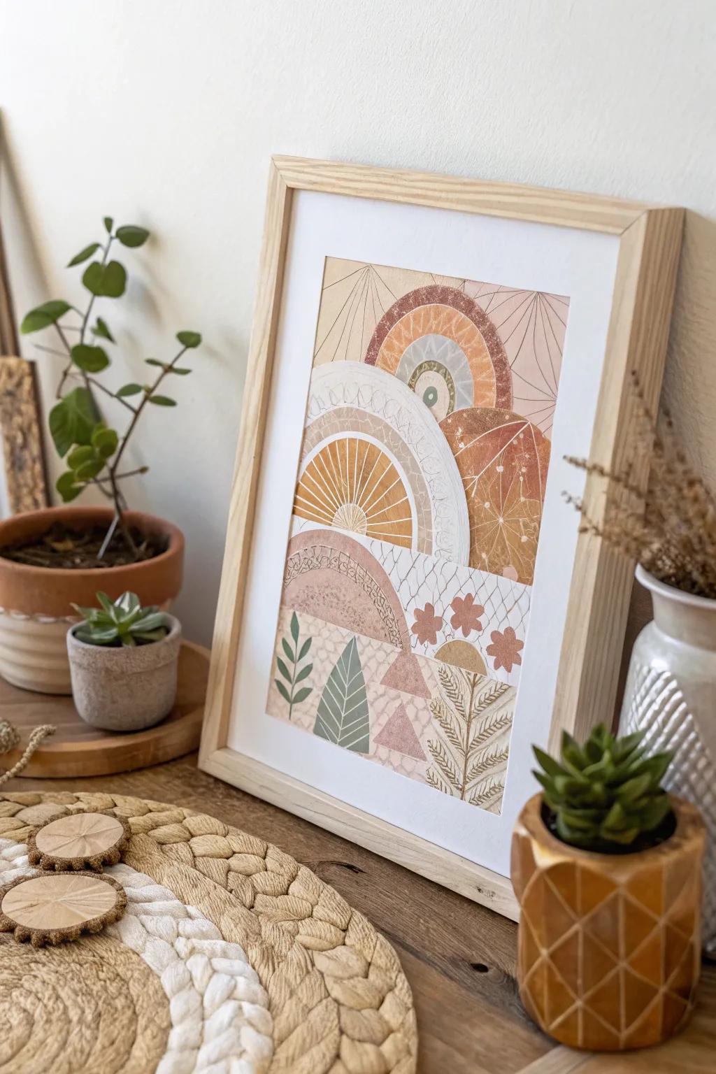 Transform scrap paper into a stunning collage masterpiece, blending simplicity and elegance for a meaningful gift.