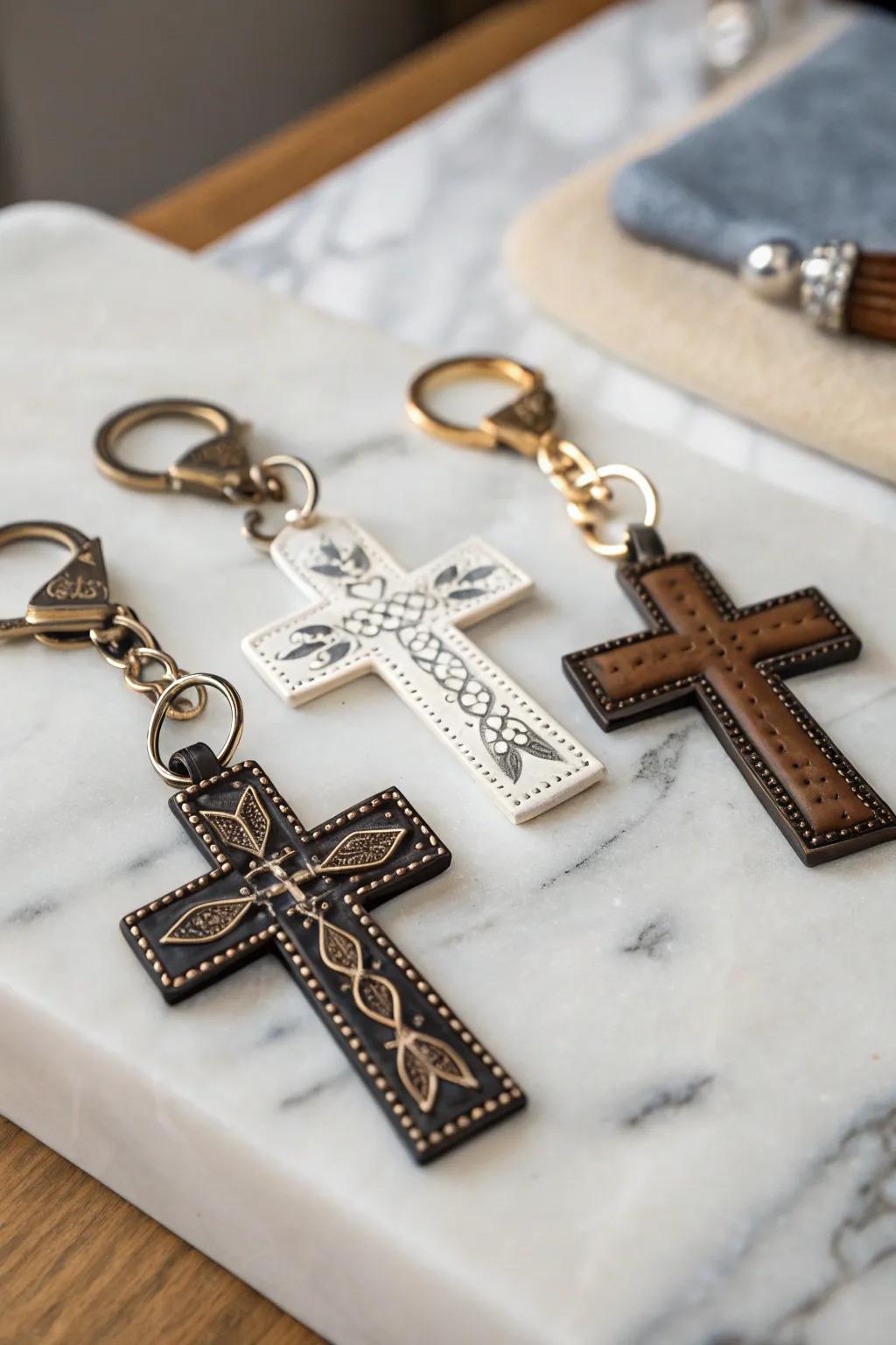 Bespoke keychains, a practical and sentimental baptism favor.