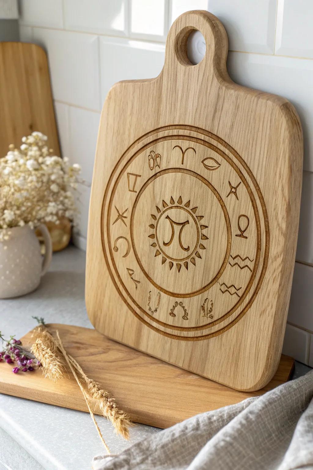 Bring a celestial touch to your kitchen with a personalized zodiac cutting board—where craftsmanship meets astrology.