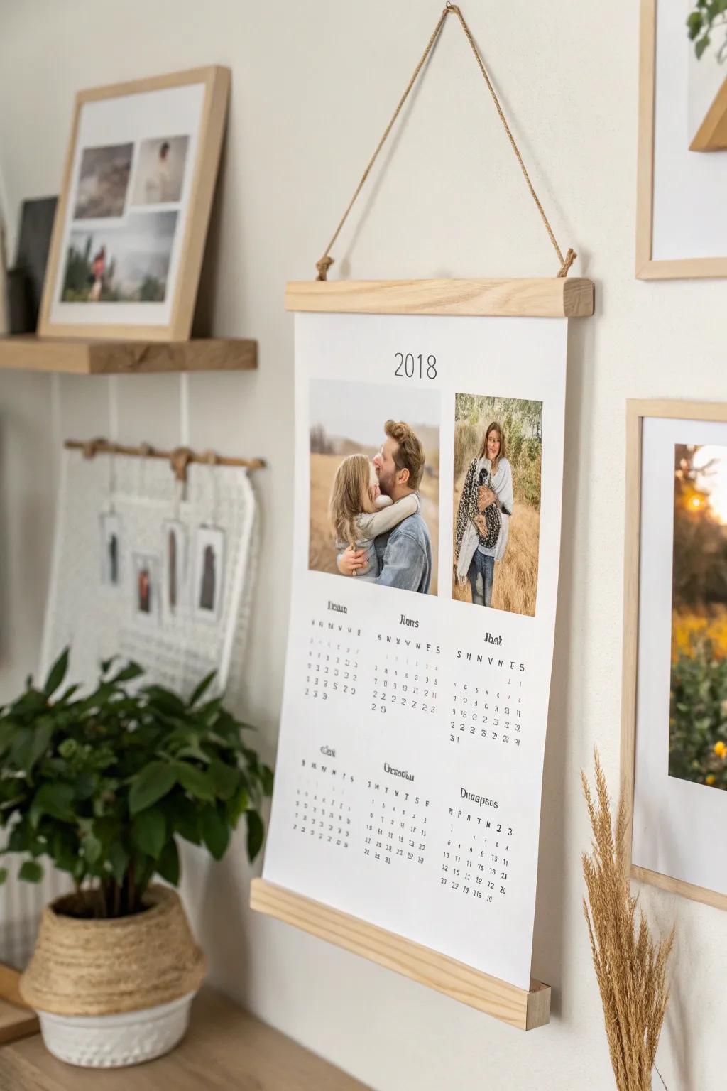 Transform your space with a personalized calendar filled with cherished memories and crafted elegance. #MinimalistDecor #BohoChic