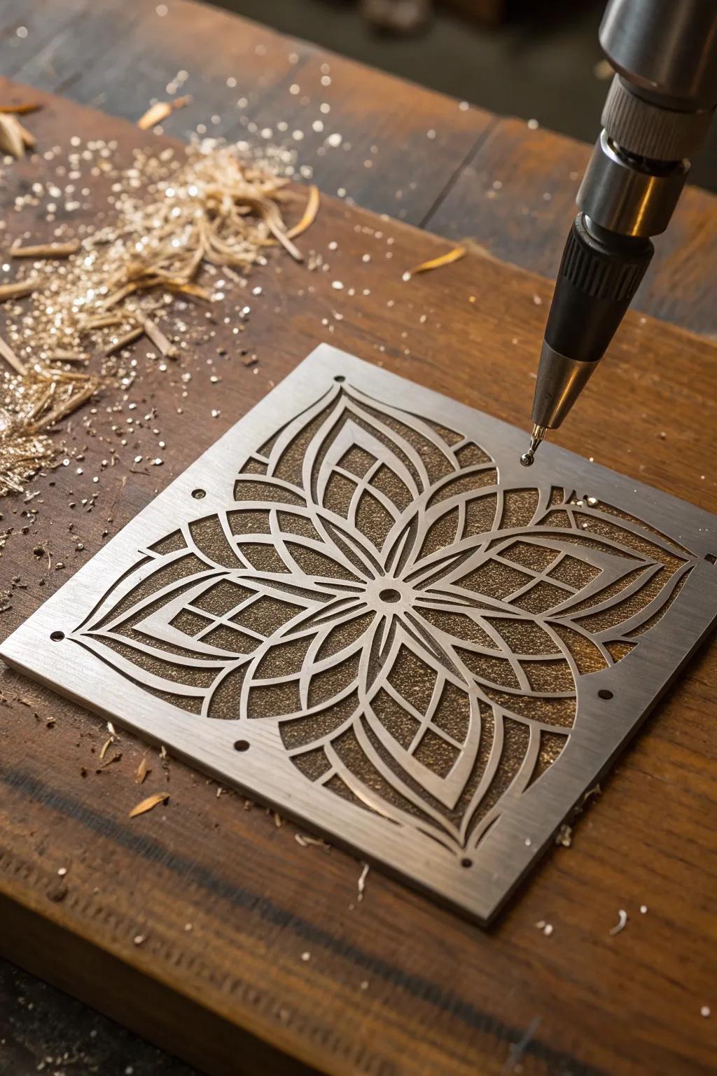 Unleash your creativity with precision-crafted metallic stencils for unique art projects.