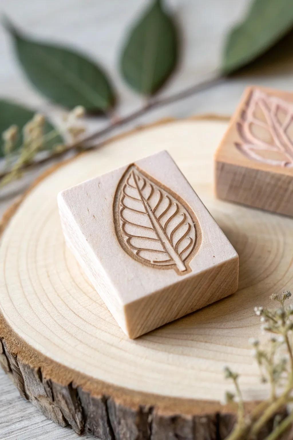 Discover the art of creating with nature: a simple yet stunning clay stamp with a leaf imprint, perfect for little hands and big imaginations.