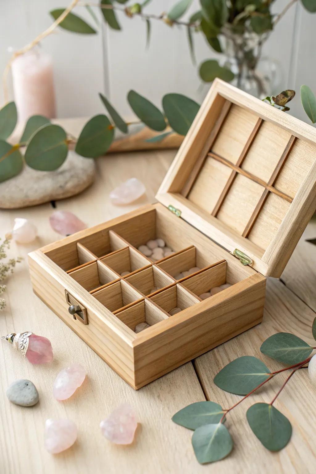 Handcrafted Elegance: Discover the beauty of simplicity with this DIY popsicle stick jewelry box.