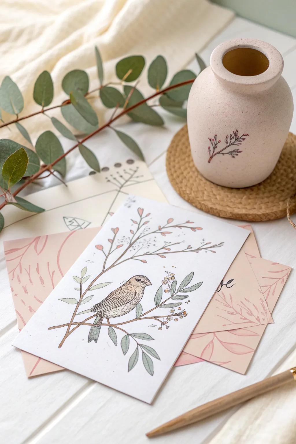 Spread joy with charming announcement postcards, celebrating life's little moments with elegance and flair.