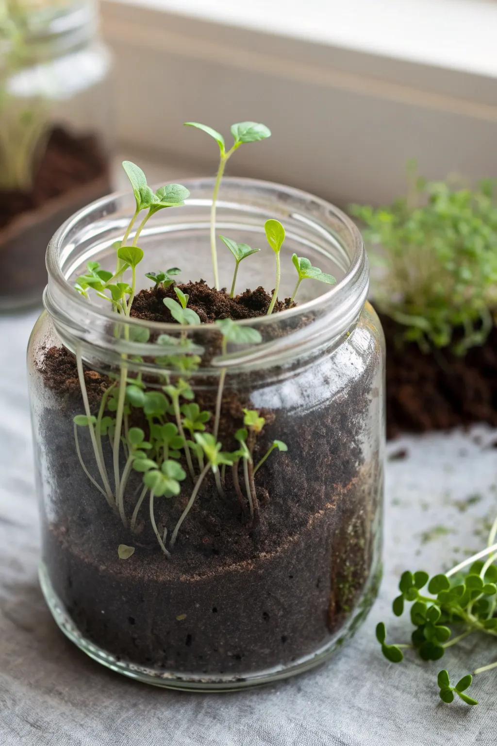Nurture nature with these charming DIY mini gardens in upcycled jars – a simple, elegant way to bring a touch of green into your space.
