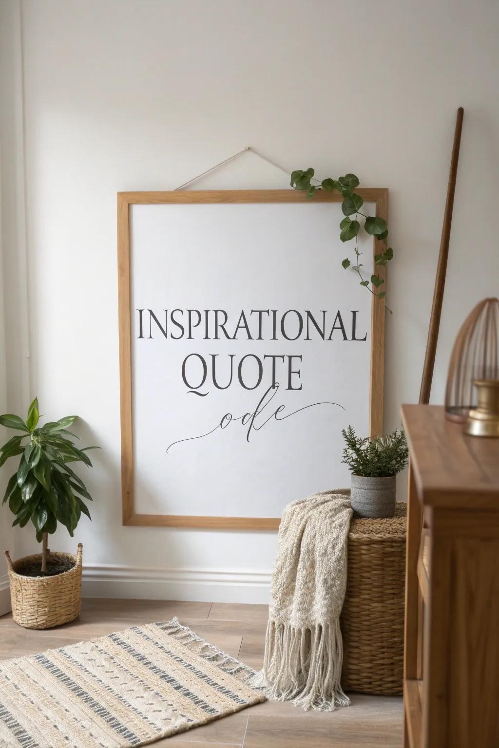 Elevate your space with the perfect blend of elegance and inspiration through minimalist typography art.