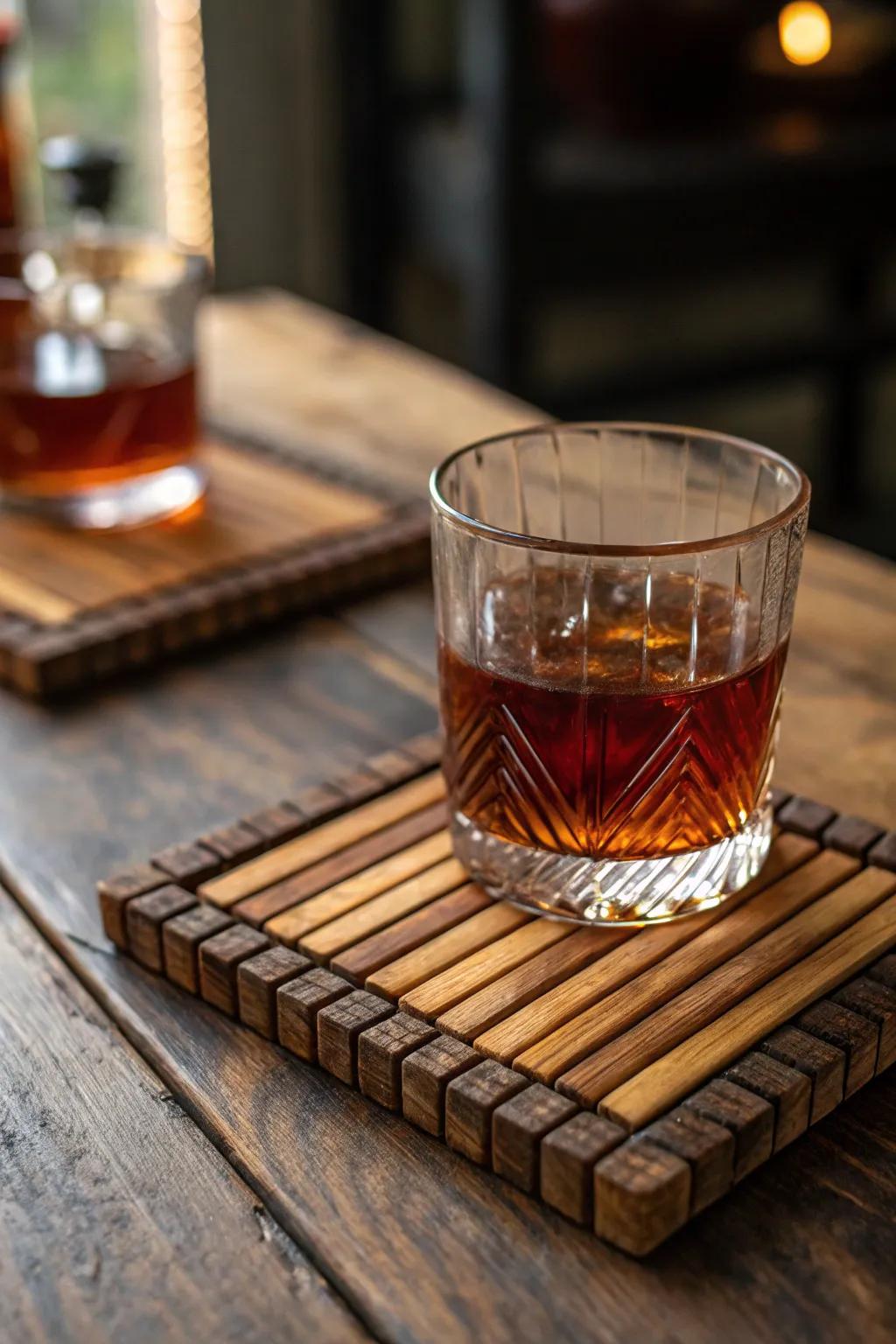 Elevate your gatherings with handcrafted coasters that blend artistry and function.