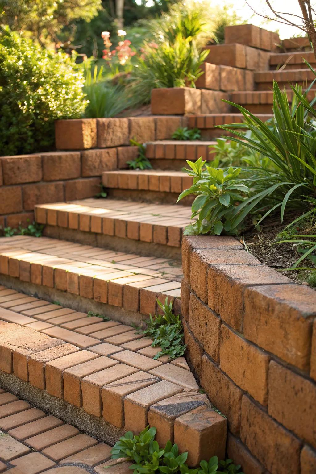 Elevate your garden with the timeless allure of terracotta steps.