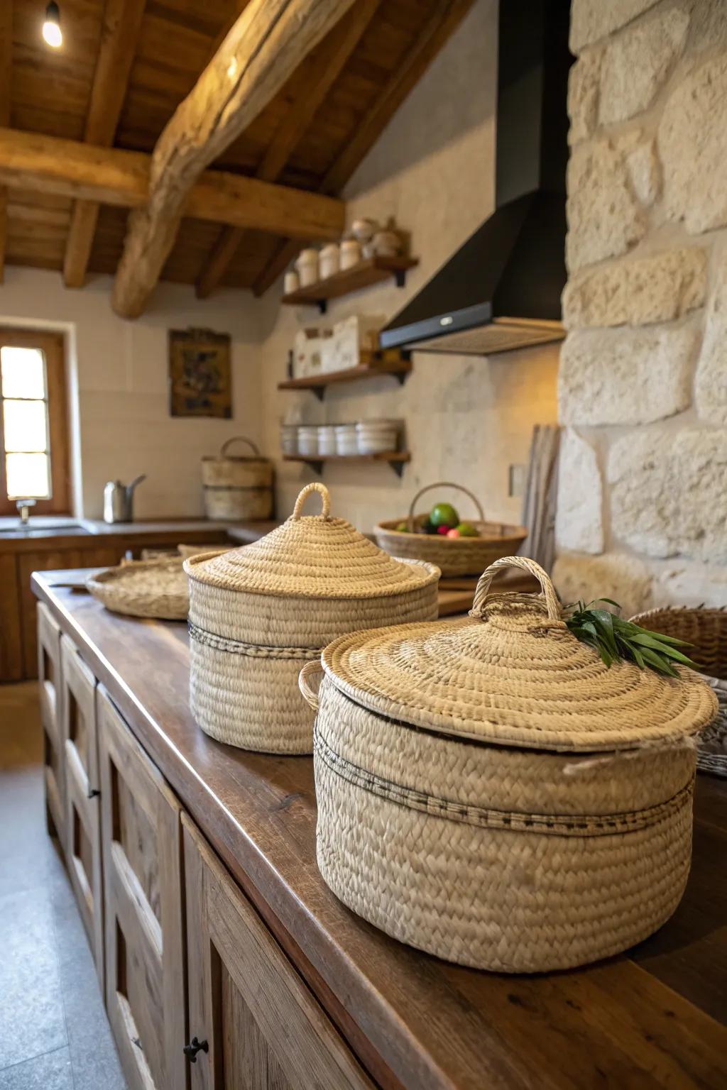Baskets add charm and functionality to your storage solutions.