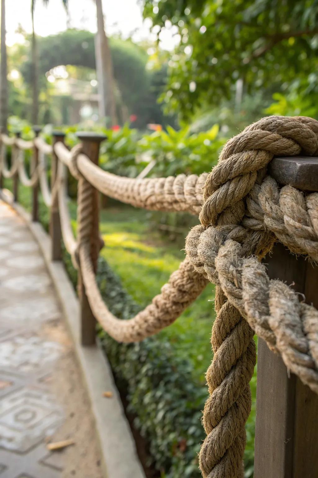 Elevate your event with the timeless elegance of expertly crafted rope railings.