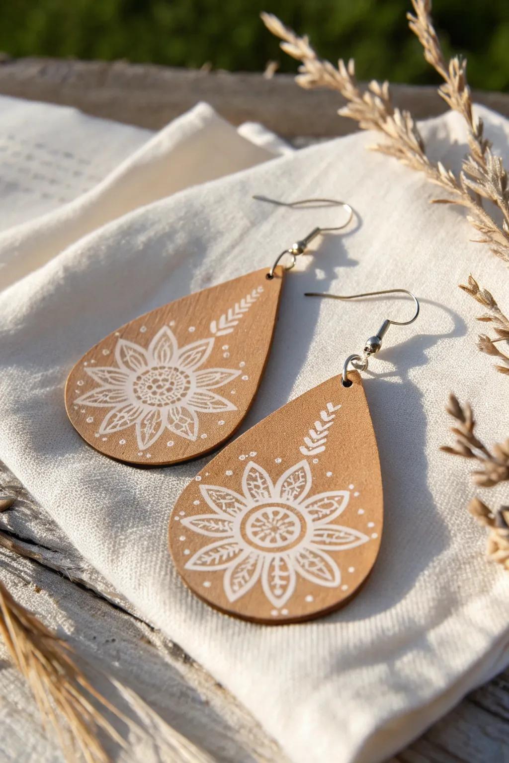 Elevate your style with screen-printed leather earrings—where craftsmanship meets minimalist elegance.