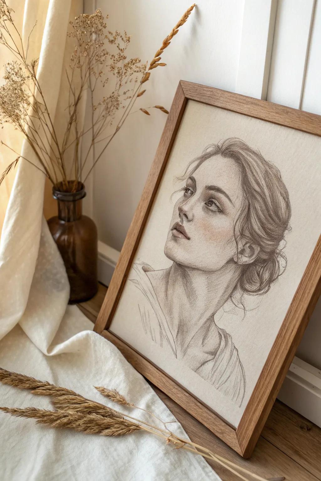Embrace the past with a vintage-inspired self-portrait in sepia tones, capturing timeless beauty with minimalist elegance.