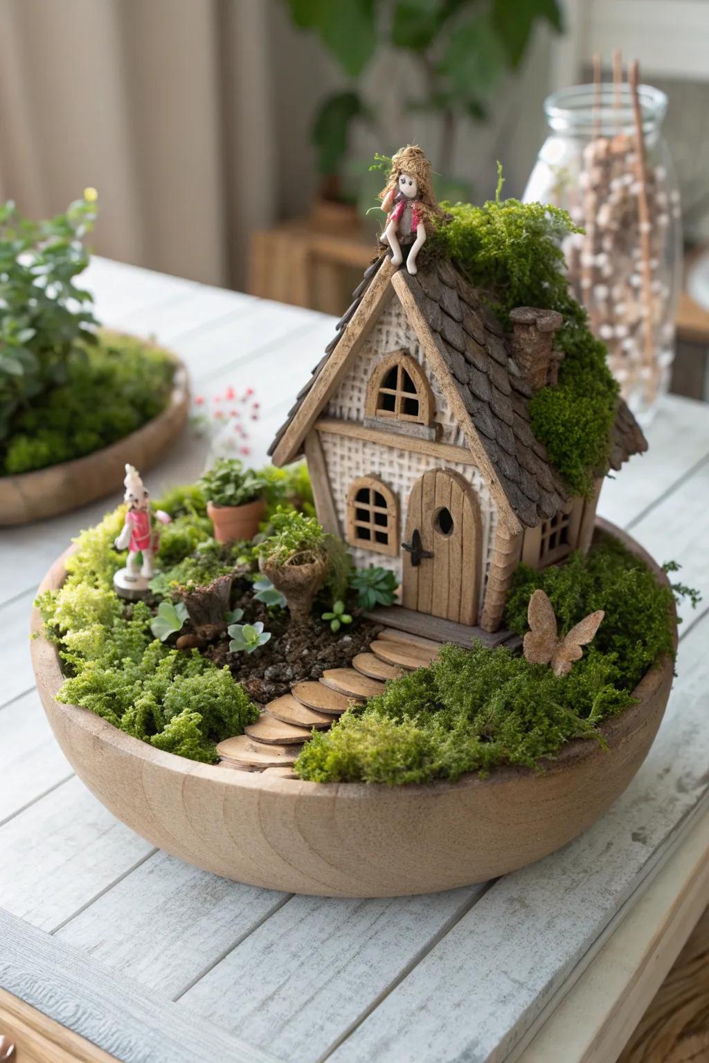 Step into a world of enchantment with this mystical fairy garden, where imagination blossoms and stories unfold.