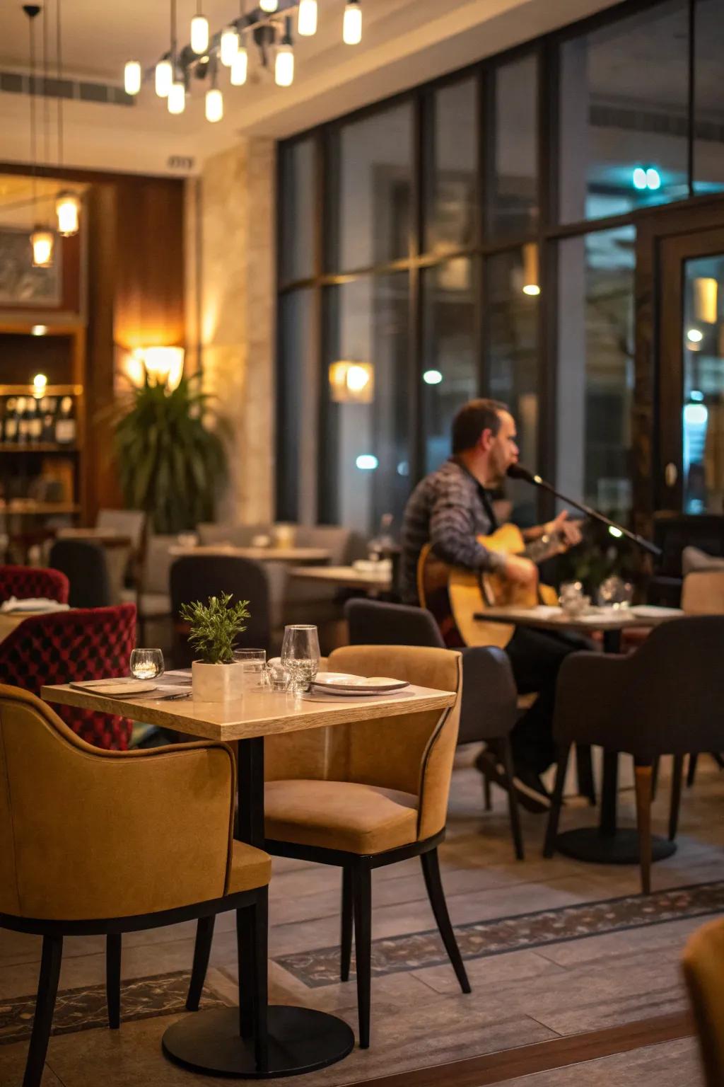 Live music adds a special touch to the birthday celebration.