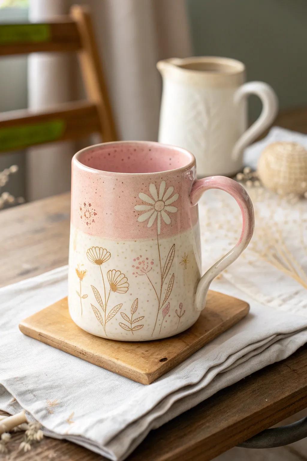 Sip in style with this charming cottagecore mug, where simplicity meets vintage elegance.