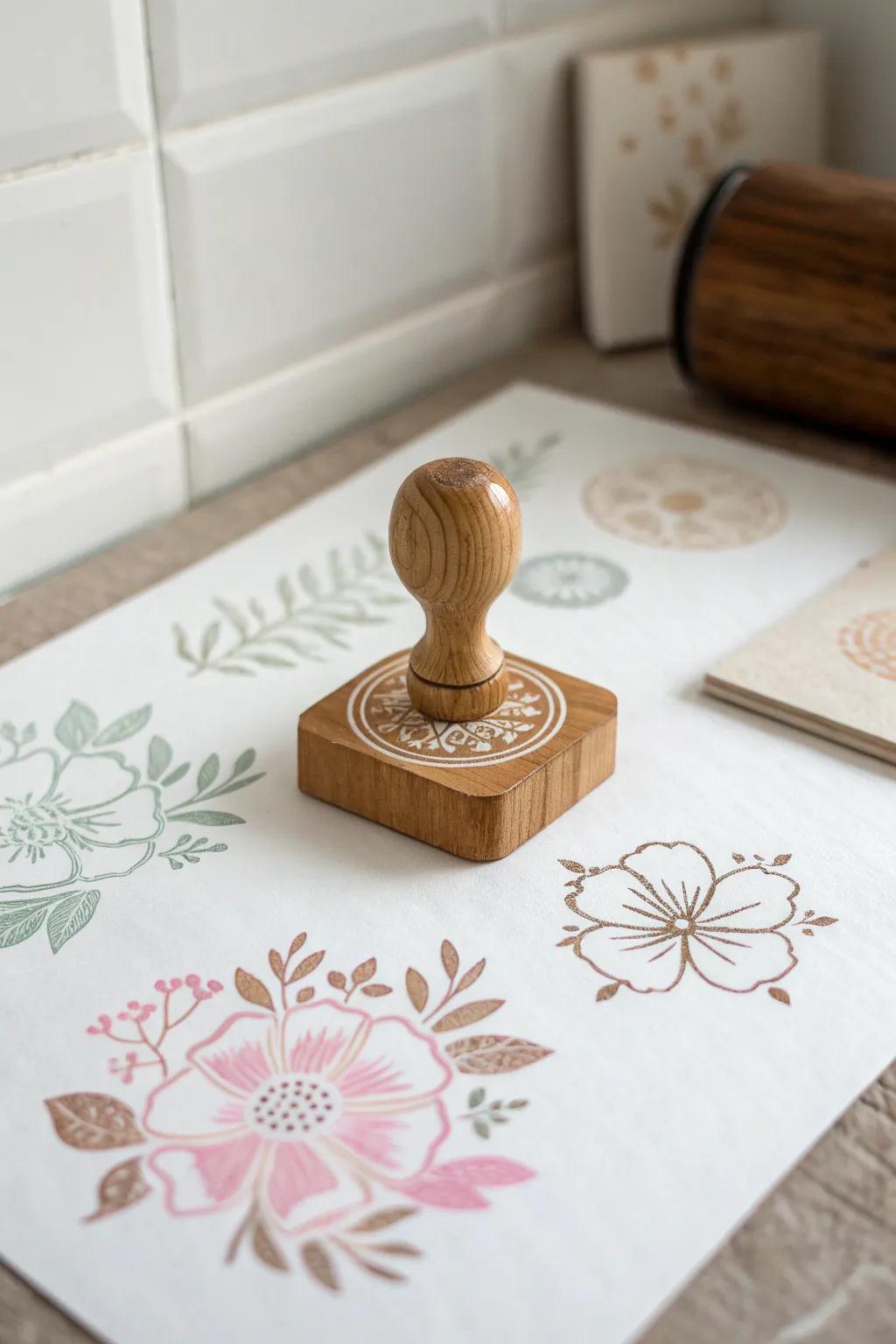Craft your own whimsical wall with elegant stamp art.