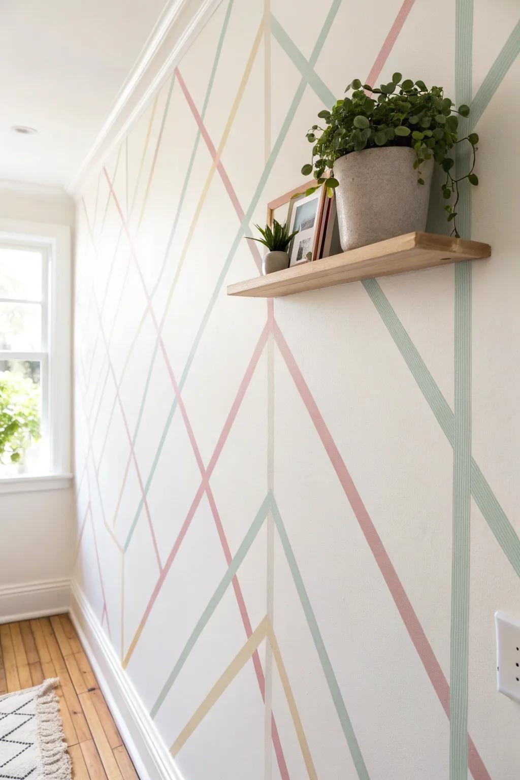 Transform your space with layered tape designs—where simplicity meets artistry.