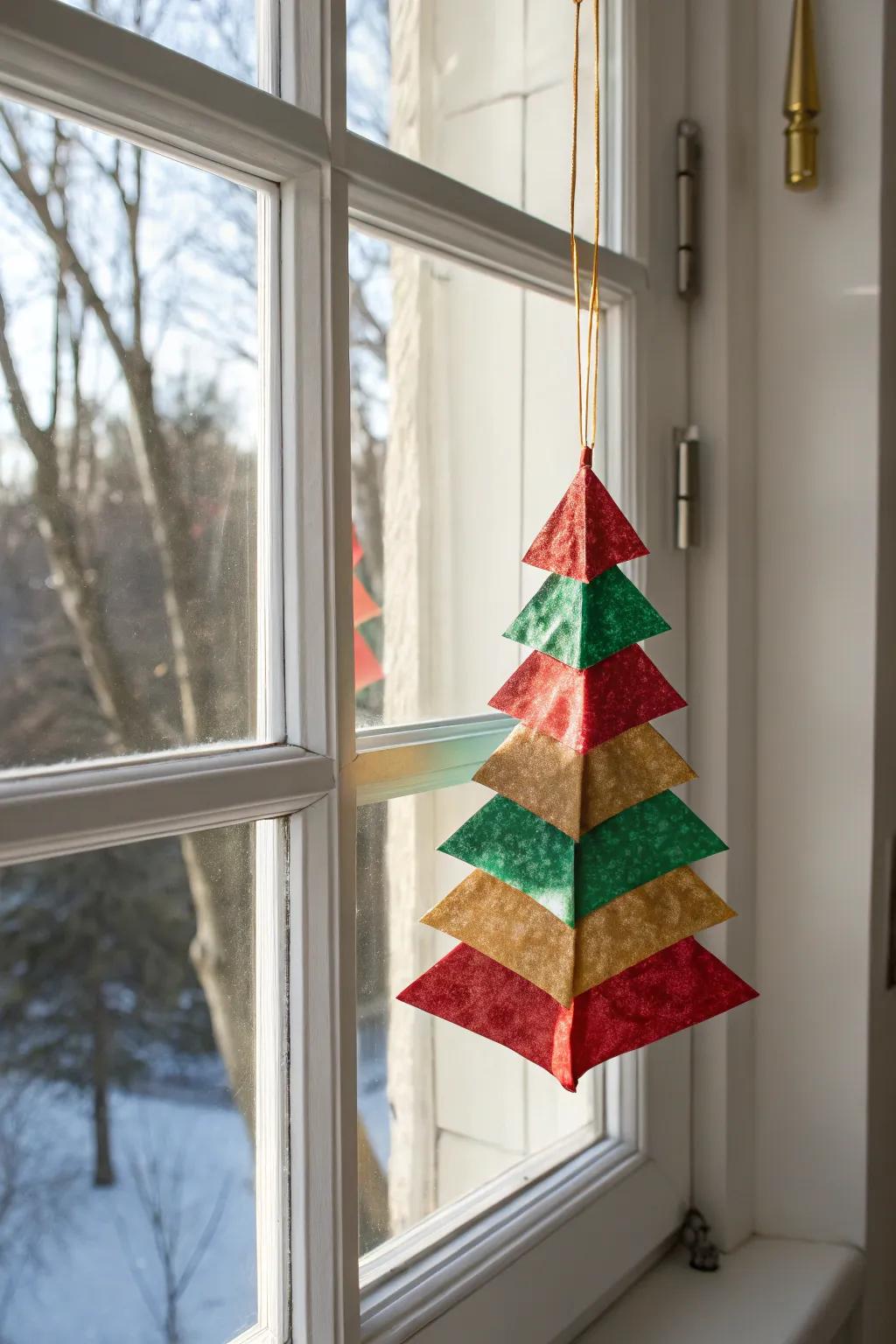 Capture the magic of winter sun with these charming tissue paper suncatcher trees.