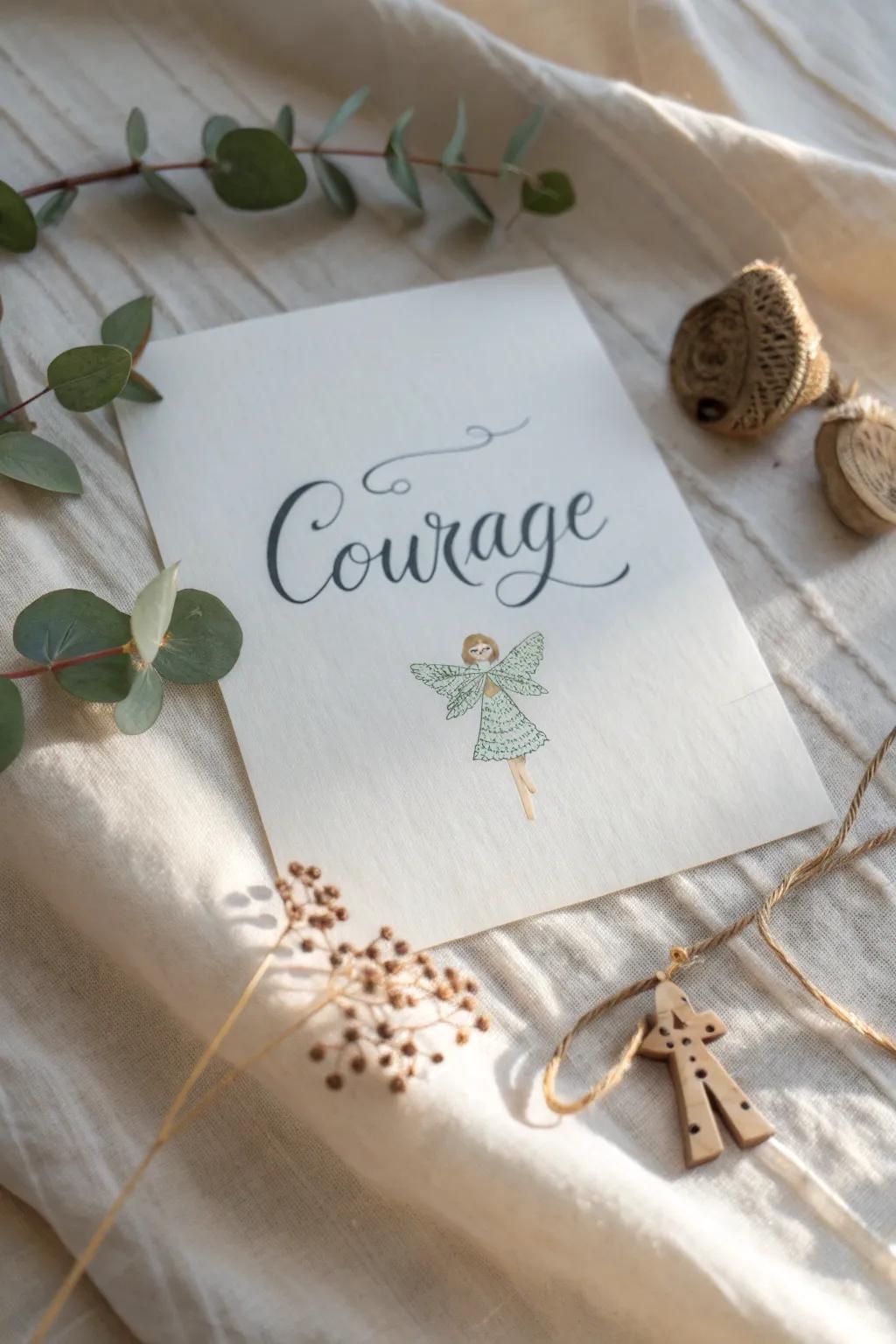 Whispered wisdom from the fairies, inspiring courage and magic.