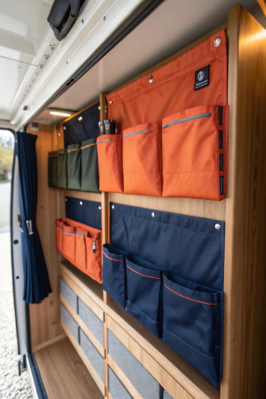 Elevate your trailer storage with handcrafted fabric pockets—where utility meets style.