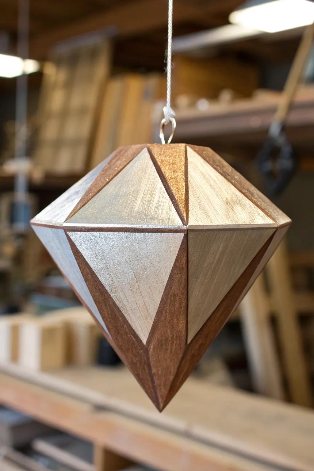 Elevate your decor with these stunning balsa wood diamond ornaments, where craftsmanship meets modern elegance.