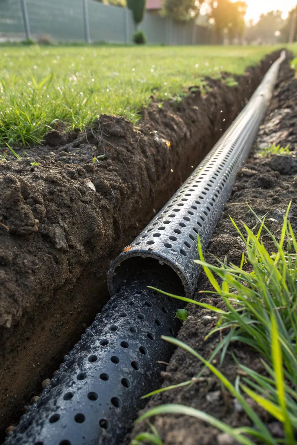 Master the art of yard drainage with precision-engineered perforated pipes.