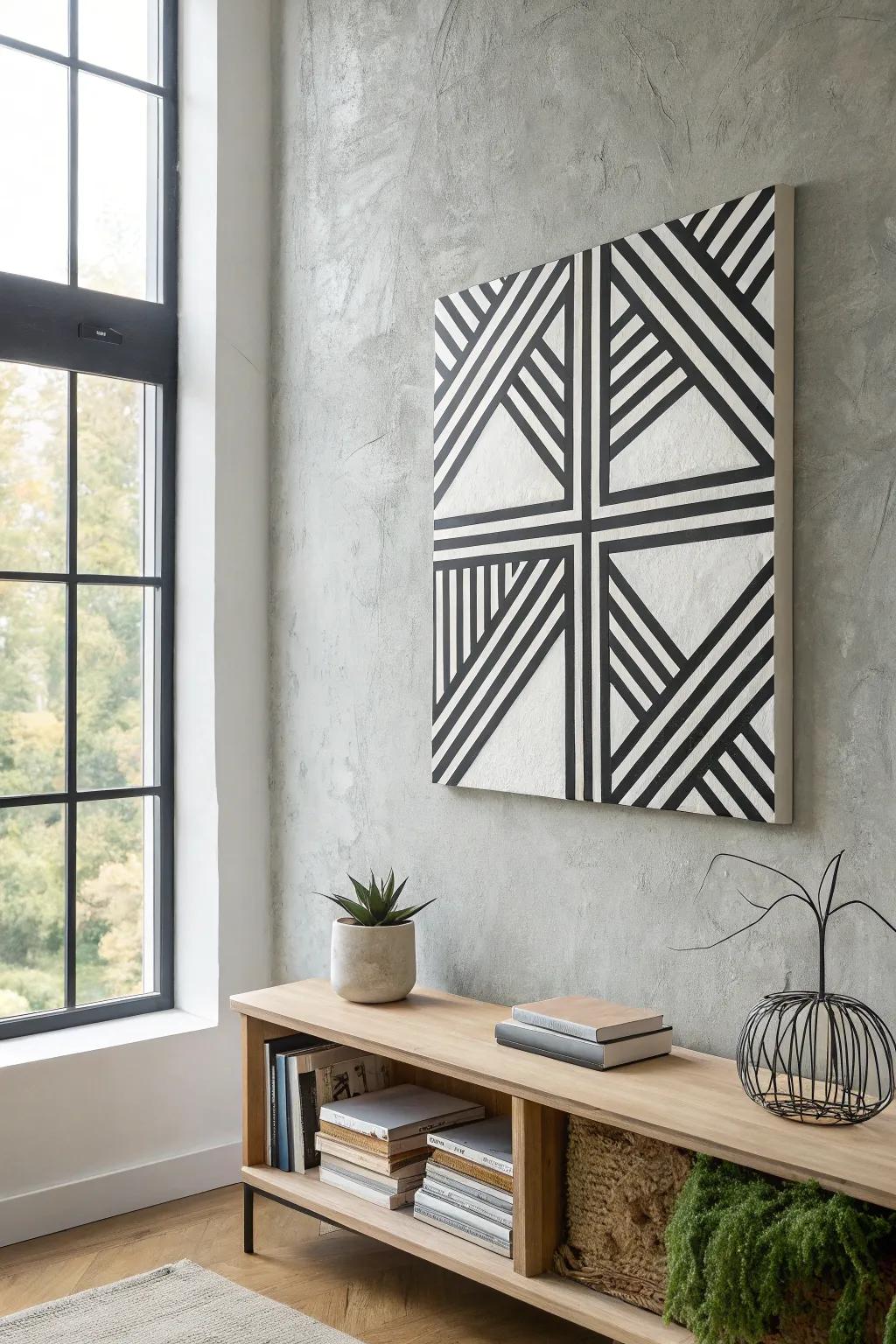Embrace timeless elegance with a black and white canvas that complements any space.