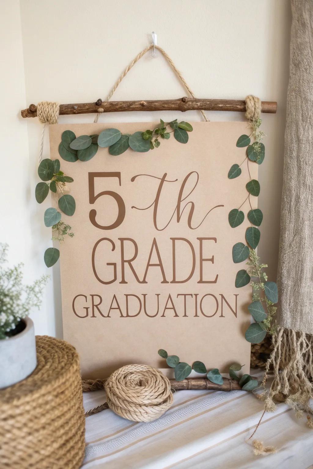 Celebrate with style and sustainability: A graduation poster crafted from recycled treasures.
