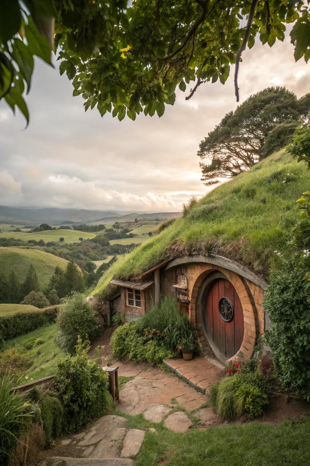 Hobbit houses offer enchanting and sustainable living options.