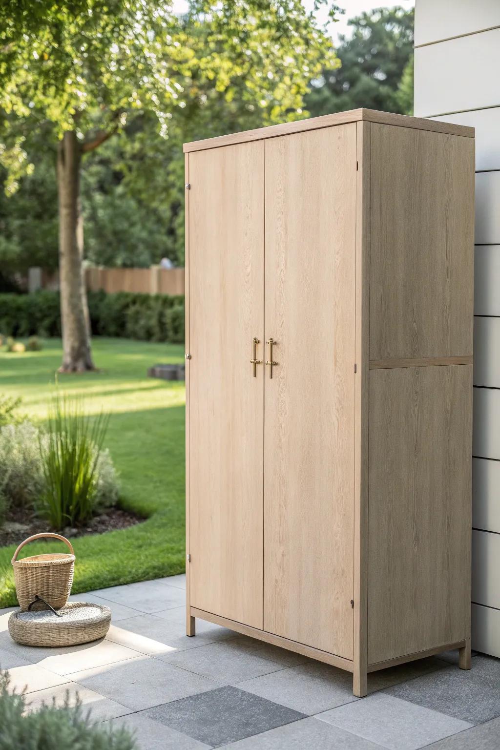 Elevate your backyard with a touch of Nordic elegance: the perfect blend of style and practicality in weatherproof storage.