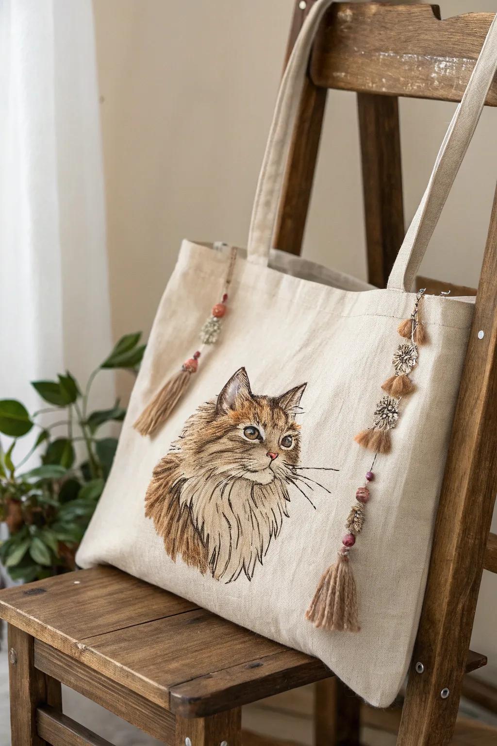 Carry your love for your pet with style and grace. 🐾🎨 #PetPortraitBags #MinimalistChic