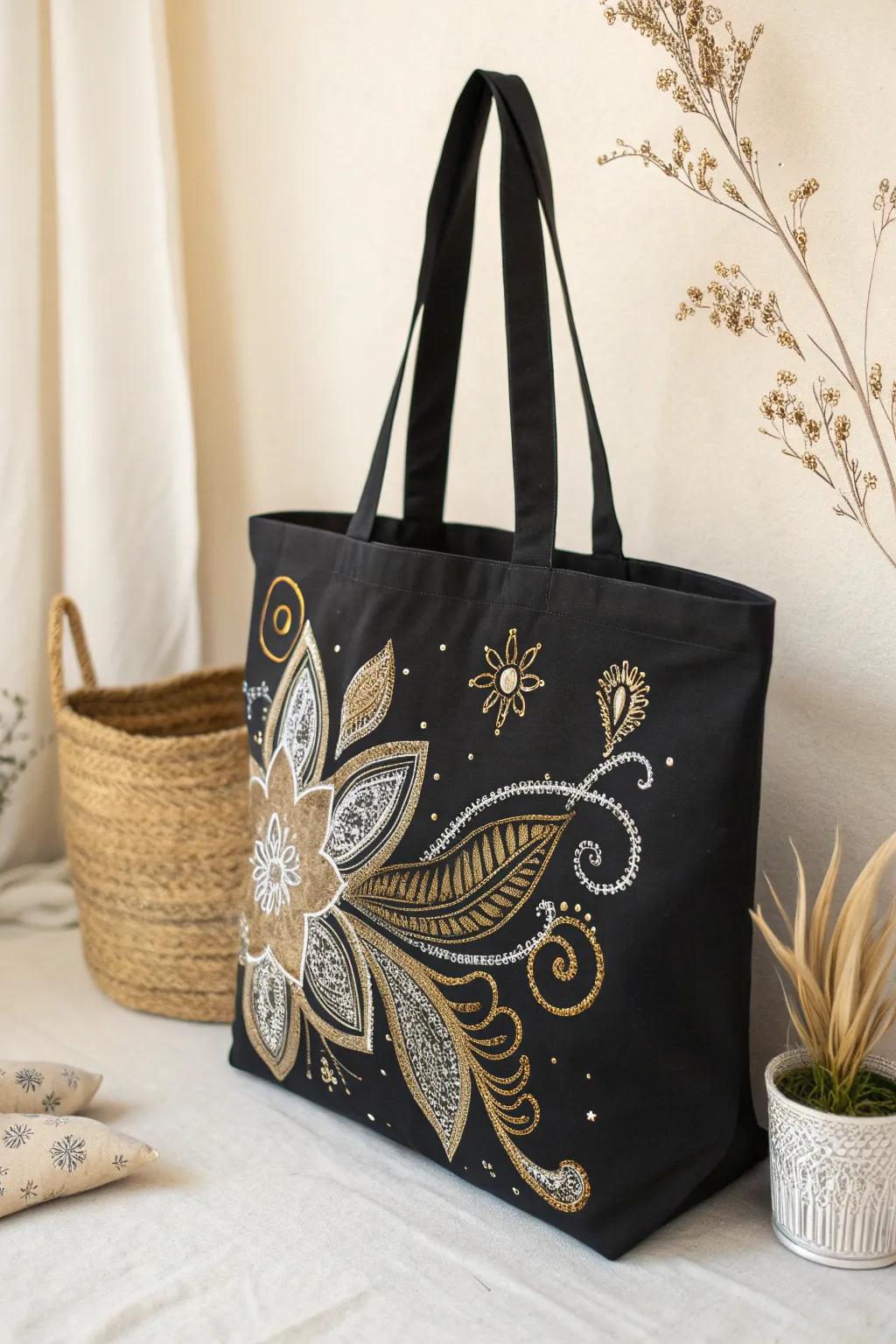 Add a touch of glam to your essentials with glittering hand-painted designs. Perfect for those who love a blend of simplicity and sparkle.