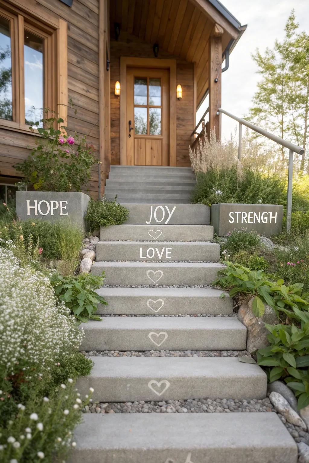 Step into positivity—each step brings a new word of encouragement.
