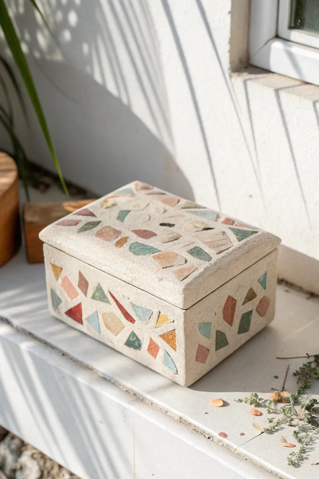 Discover the art of mosaic-inspired clay boxes; where craftsmanship meets natural beauty.