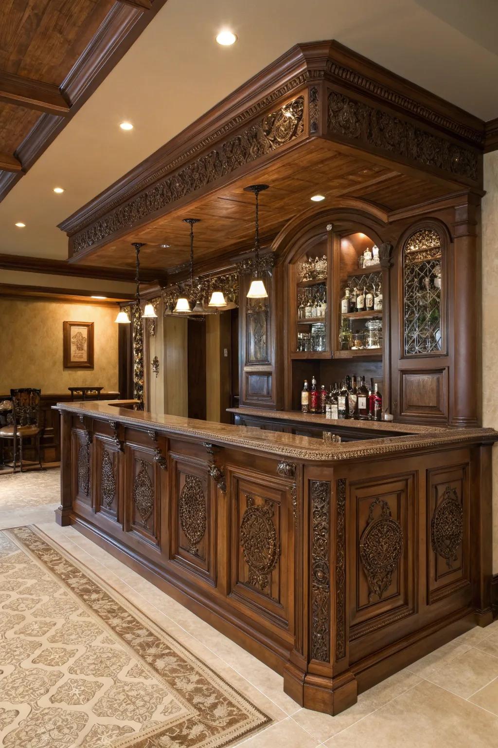 Elevate your entertaining space with a custom CNC-crafted home bar, where artistry meets functionality.