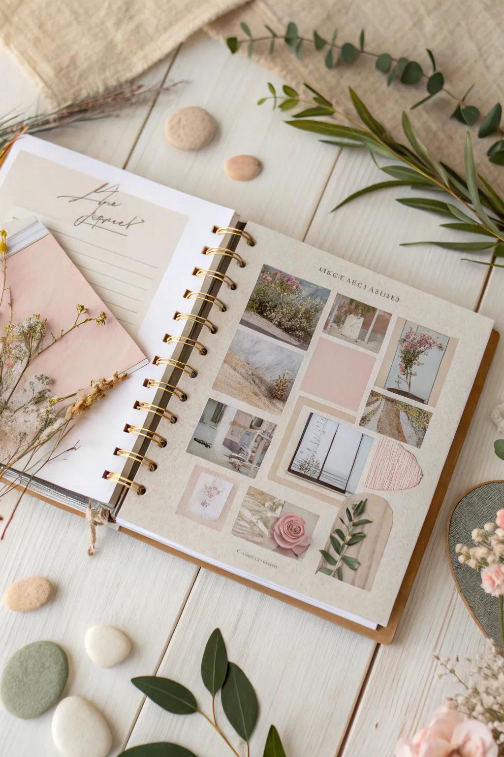 Craft your dreams into reality with a mood board journal. Find inspiration in simplicity and elegance.
