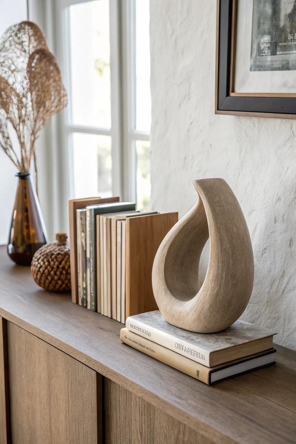 Elevate your bookshelf with sculptural clay bookends that blend minimalist elegance with boho charm.