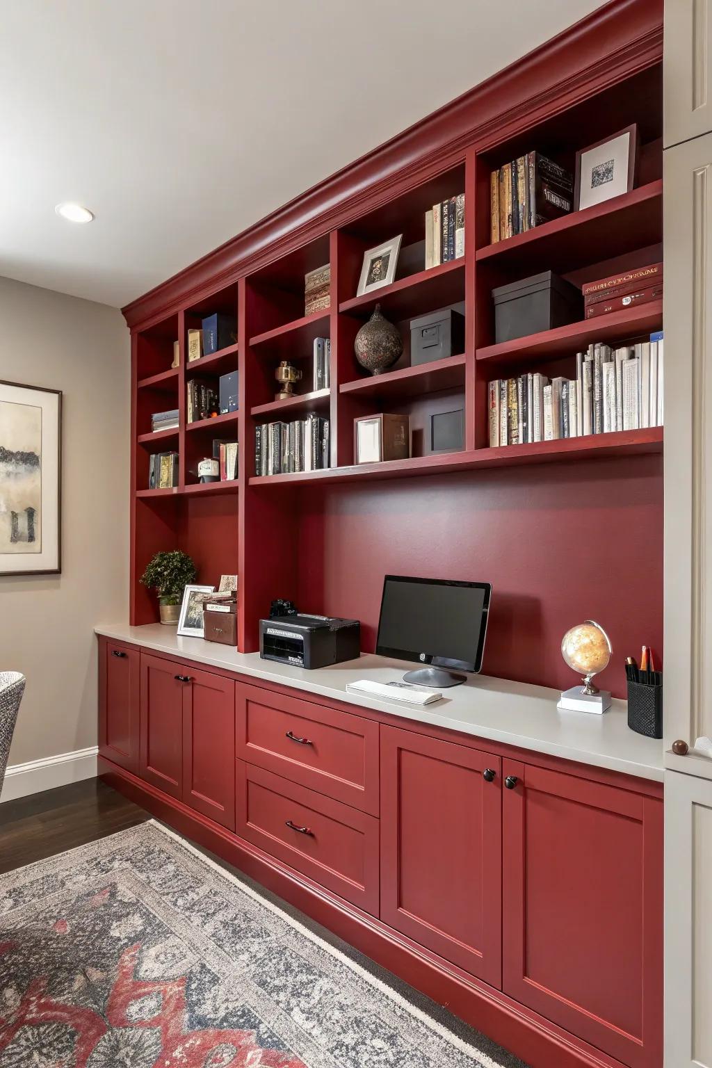 Unexpected red adds depth and interest.
