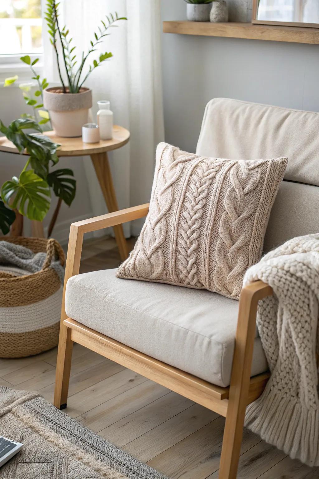 Transform your old sweaters into cozy pillow masterpieces! Embrace the art of upcycling with Scandinavian simplicity and boho charm. 🌿 #CraftyComfort