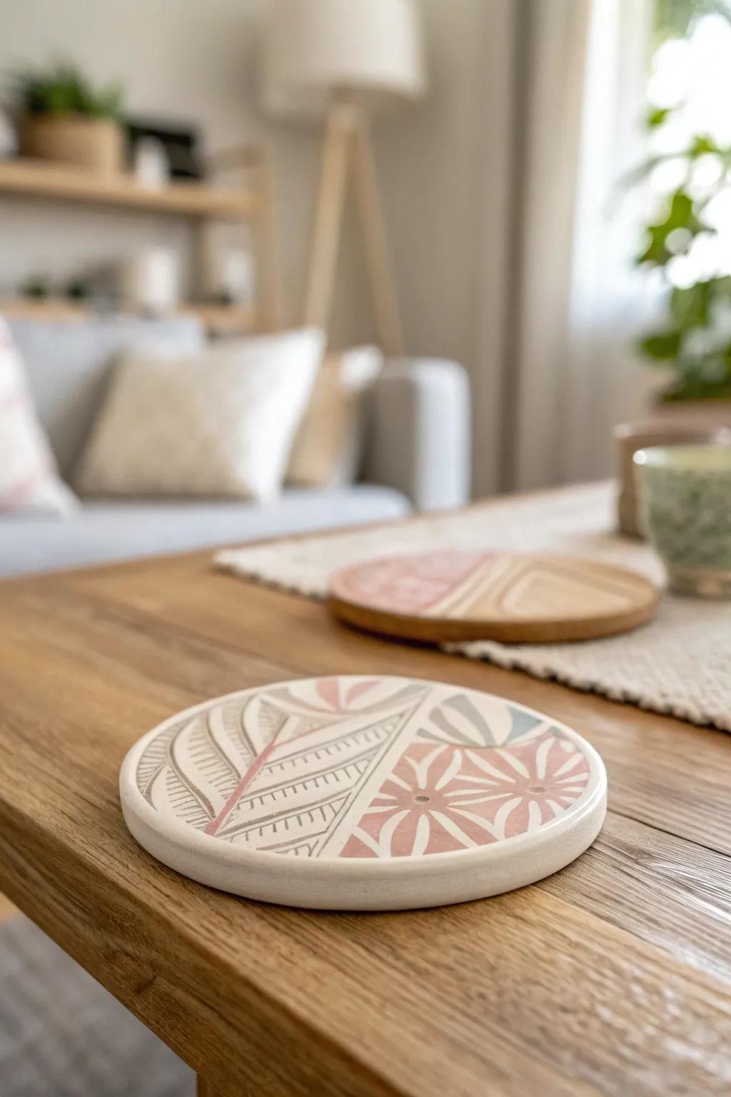 Craft your own elegance: Personalized coasters that blend simplicity with artistic flair.