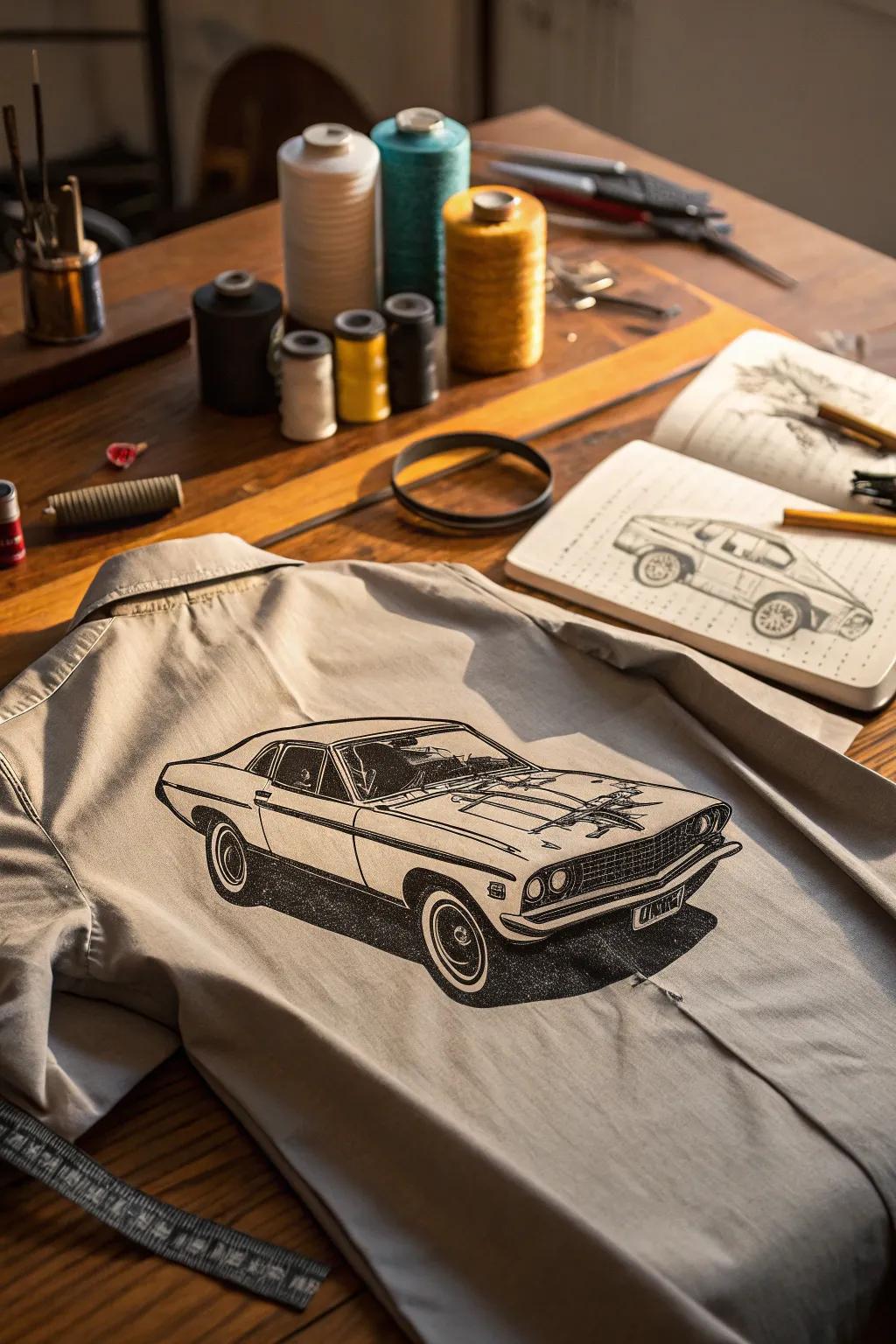Celebrate Father's Day with a touch of nostalgia: A vintage car silhouette for the classic car enthusiast.