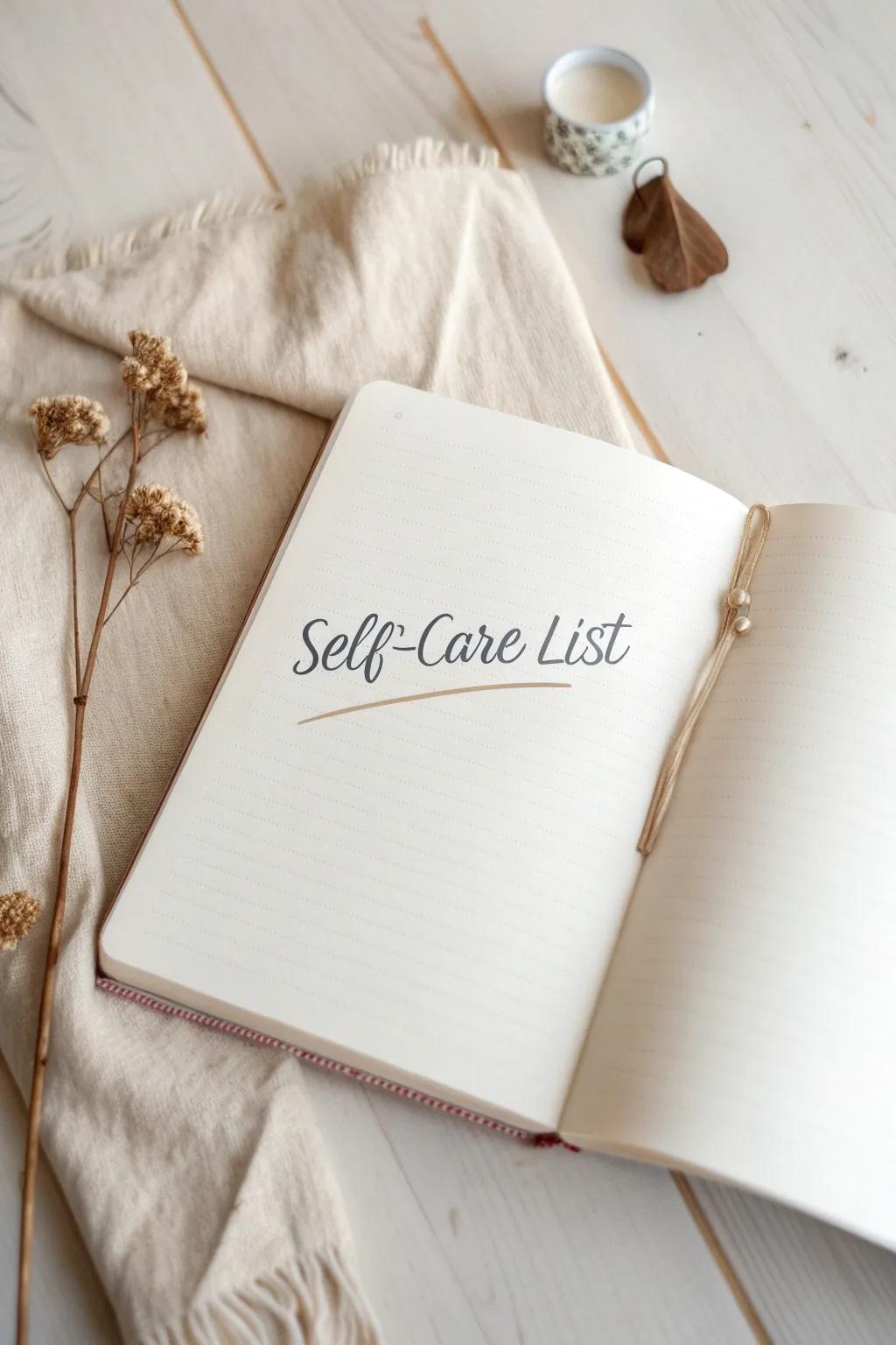 Curate your self-care moments with elegance and simplicity. 🌿 #SelfCareJournaling