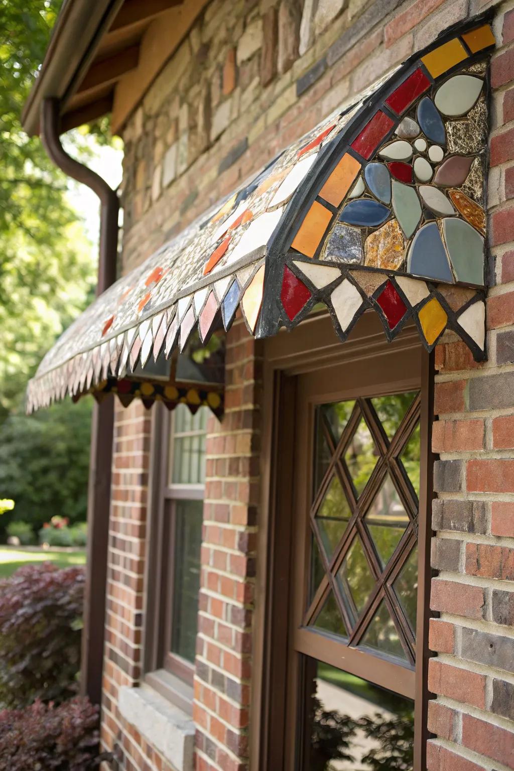 Transform your windows with the vibrant artistry of a DIY mosaic awning.